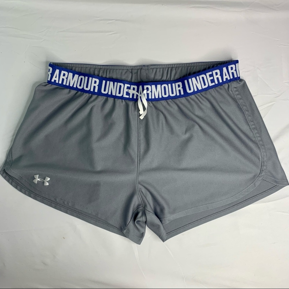 Under Armour Womens Running Activewear Shorts Size 16 Blue/Gray